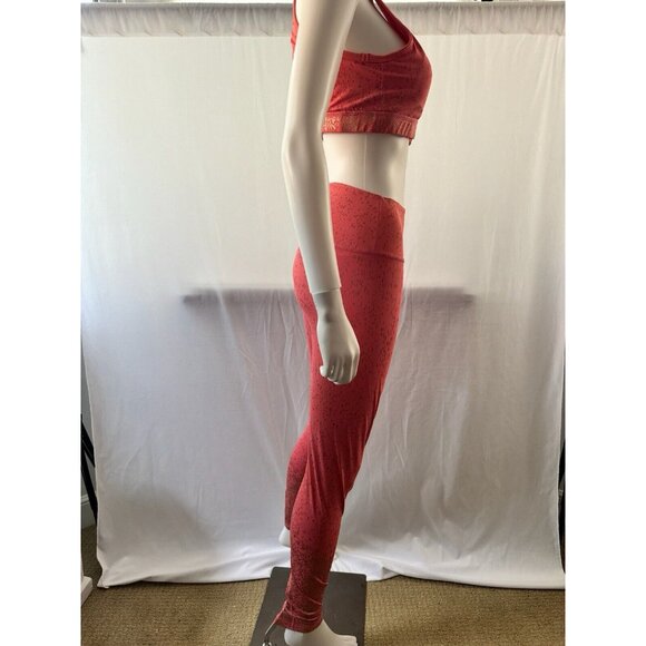 BuffBunny Collection Solid Color Leggings Orange High Elasticity Yoga Suit Set L - Picture 2 of 13